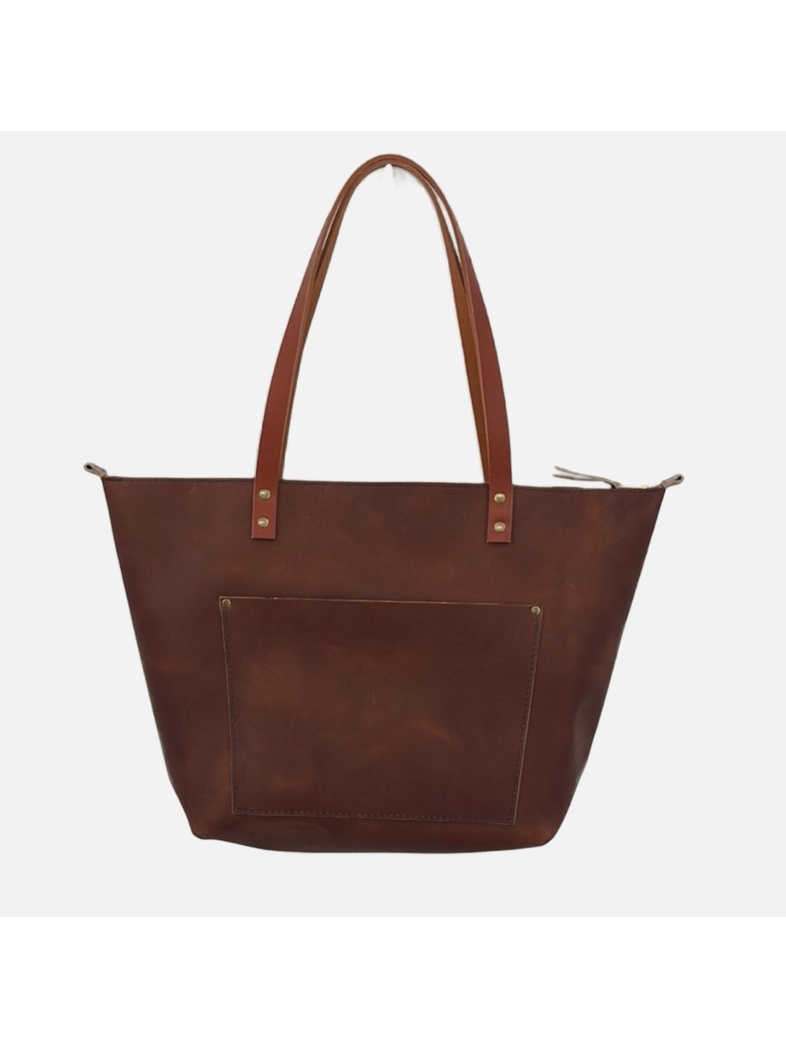 Portland Leather Goods Medium Zipper Top Leather Tote Almost Perfect - New